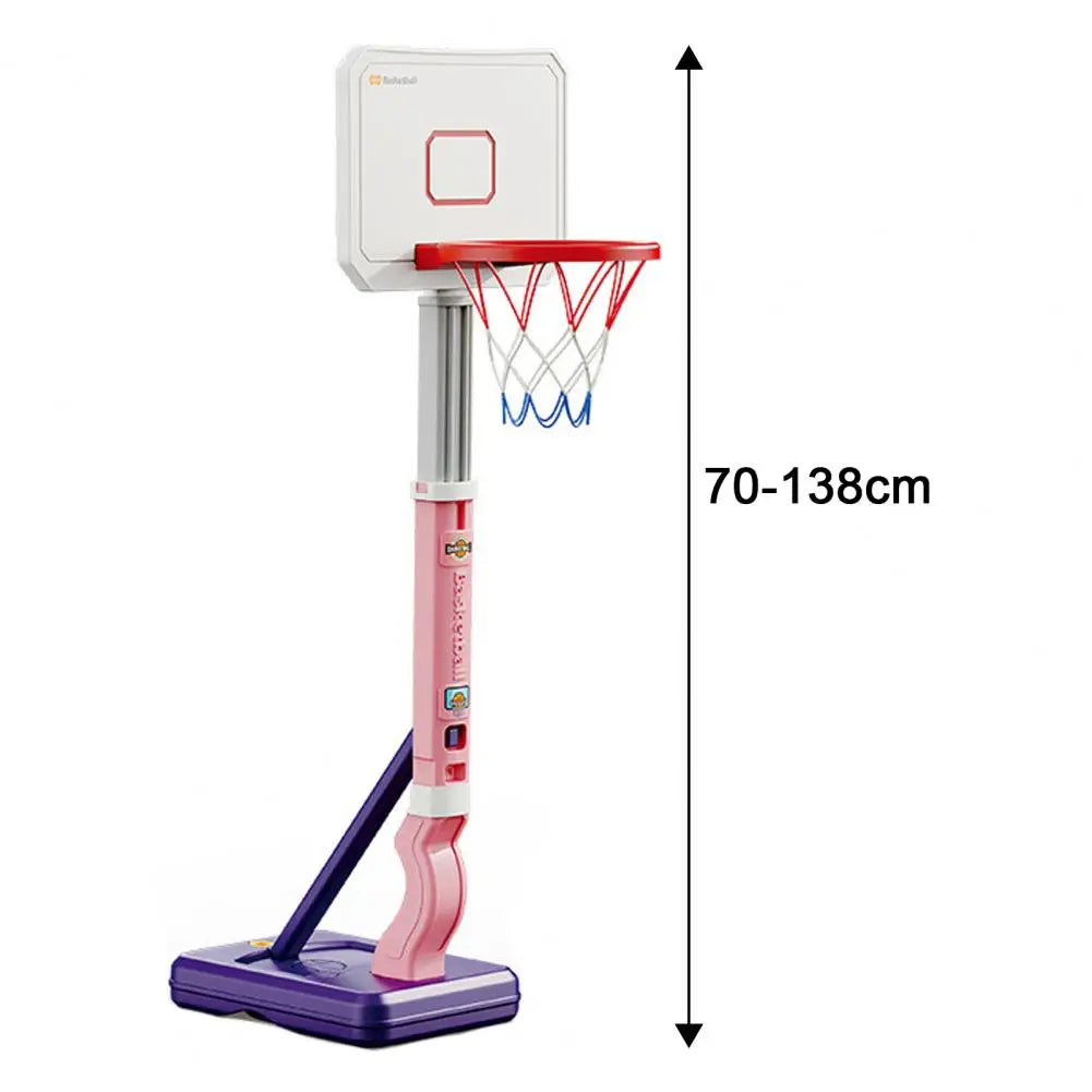 Pool Basketball Hoop Toy Adjustable Height Pool Basketball Hoop Set with 4 Balls Inflator Indoor Outdoor Game Kit for Boys Girls