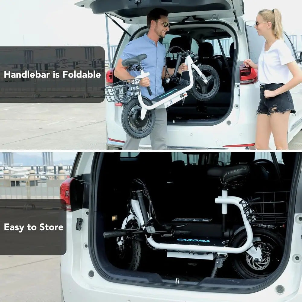 Adult Foldable Electric Scooter Seat 30 Mile Range 20 MPH