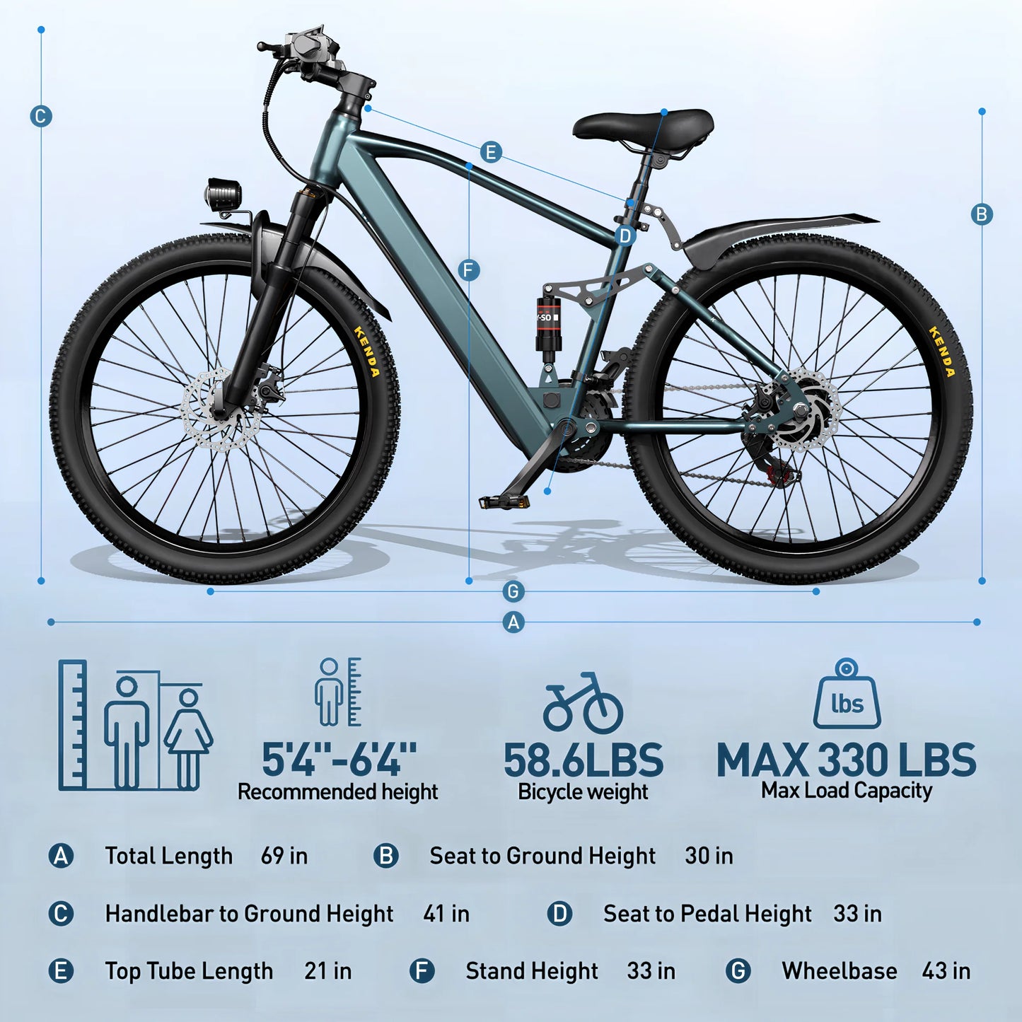 750W Electric Bike Shimano 21 Speed City Mountain Ride