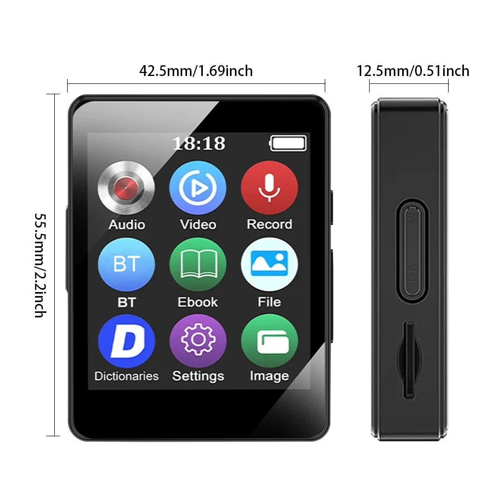 VODOOL Bluetooth MP3 Player 8 to 64GB With Video Playback