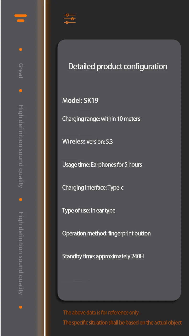 SHUKE SK19 True Wireless Earbuds With Active Noise Cancelling Bluetooth 5.3 Mic