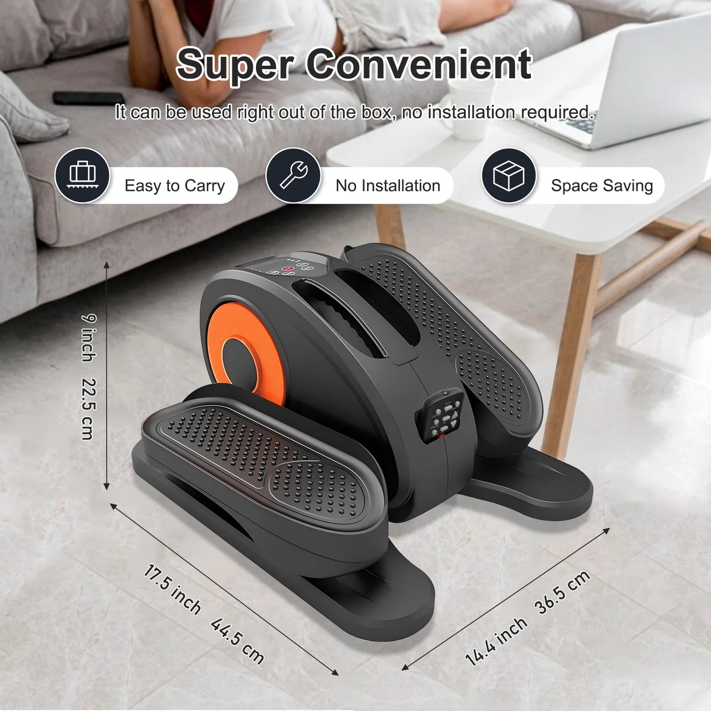 Gamewiu Portable Under Desk Elliptical Seated Leg Exerciser 12 Speeds