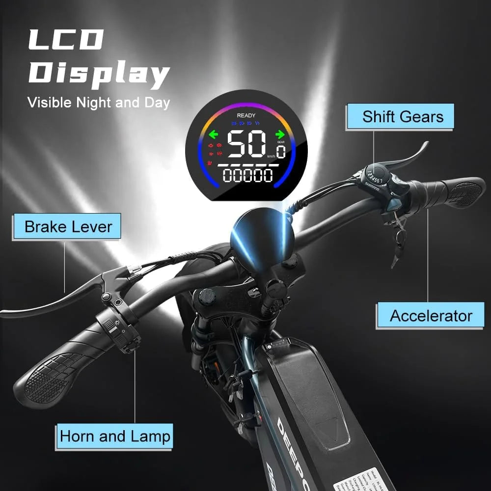 DEEPOWER QS7 Electric Bike 1500W 48V 60Ah All Terrain Ebike