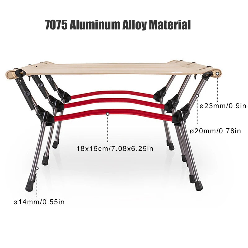 WESTTUNE Ultralight Aluminum Camping Cot With Leg Extenders