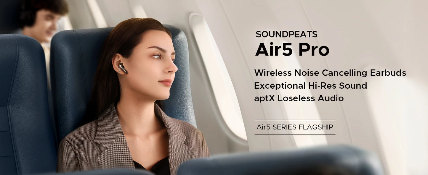 SoundPEATS Air5 Pro Wireless Earbuds Adaptive Hybrid ANC Bluetooth 5.4