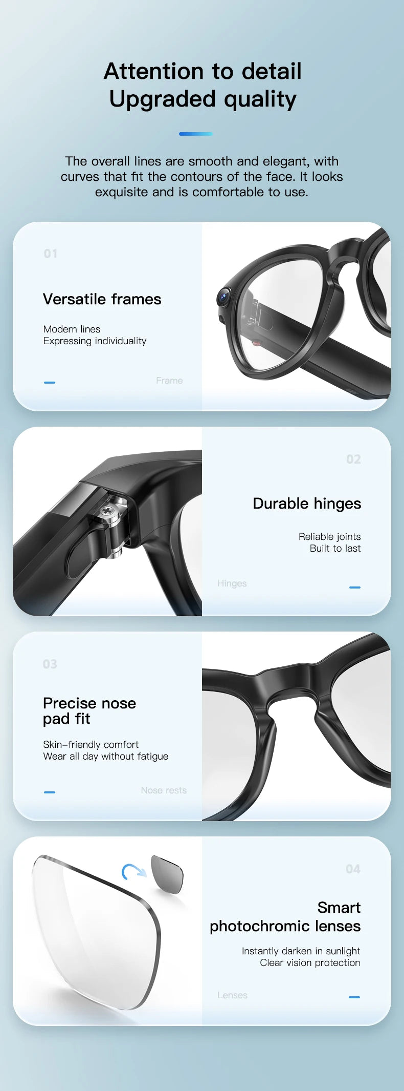 EIGIIS AI Smart Glasses Bluetooth Call With AI Translation