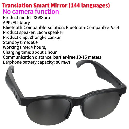 ALLOYSEED Camera Smart Glasses 1080P WiFi Video And Audio Recording