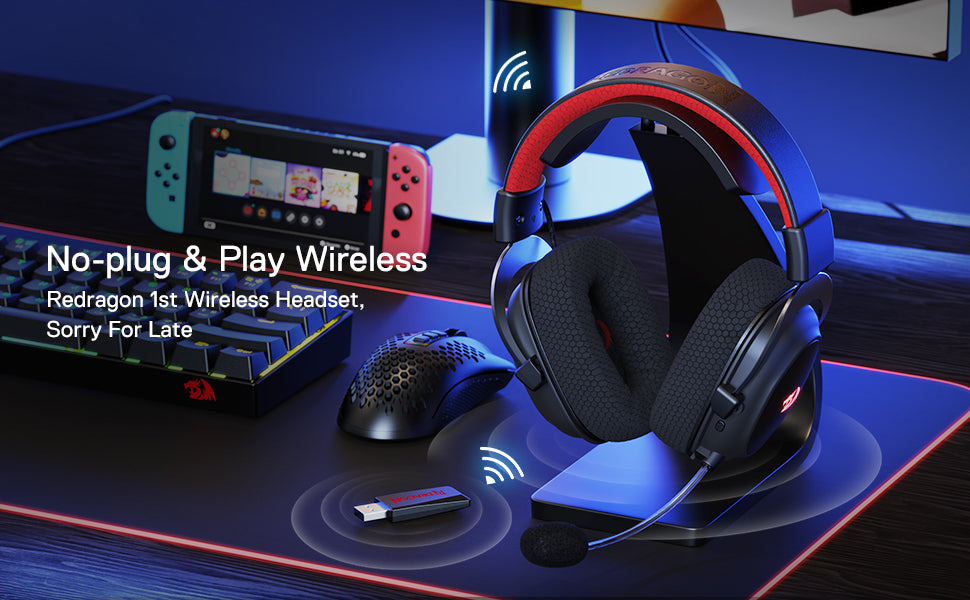 Redragon H510 PRO Zeus-X RGB Wireless Gaming Headset 7.1 Surround